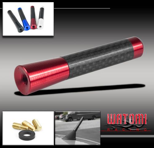 3&#034; short roof radio screw type antenna red/carbon fiber for lexus scion toyota