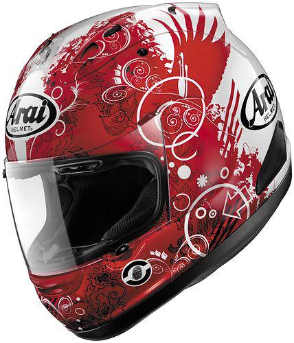 Arai corsair v graphics motorcycle helmet fiction red large