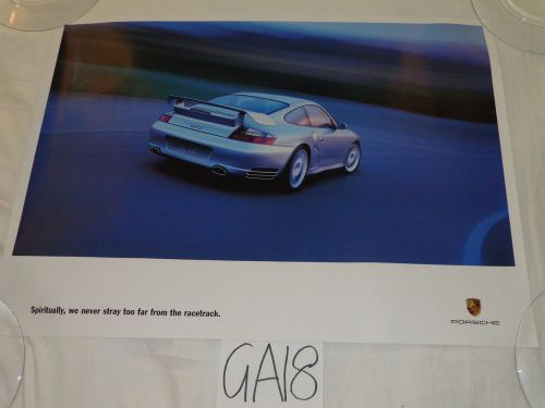 Porshce promo promotion poster 30&#034; x 22&#034; never stray far from race track gt2 gt