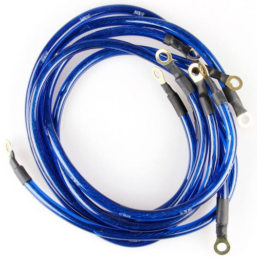 Blue universal 5-point grounding wire earth cable system kit high performance