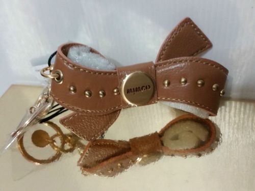 Mimco peek a bow keyring chain fob accessories honey bnwt