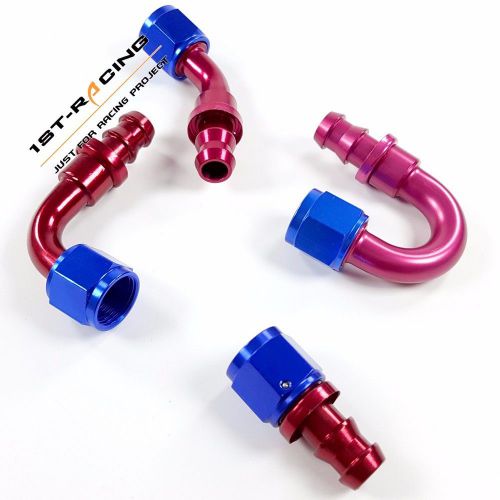 An 4 6 8 10 degree straight 45 90 180 push on oil fuel line hose end fitting red