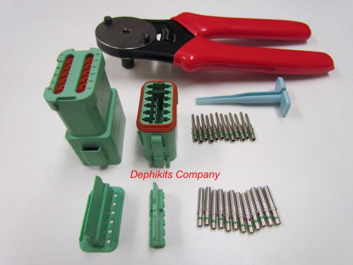 Deutsch 12 pos green dt connector kit 16-14 awg with crimper