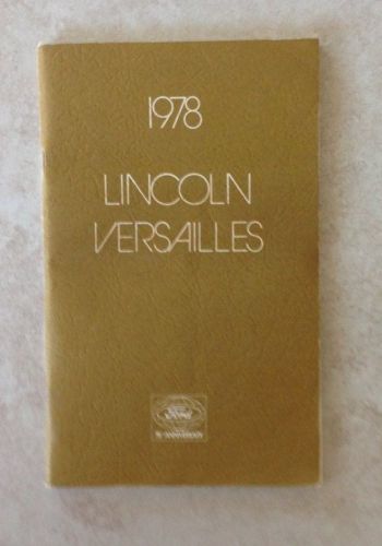 1978 lincoln versailles owners manual