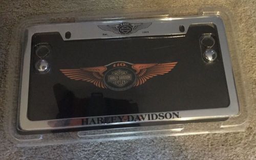Harley davidson 110th anniversary vehicle license plate frame mip