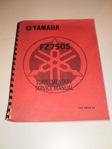 Yamaha fz750 s 1986 supplementary service manual