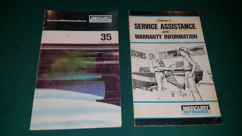 Original 1985 mercury 35hp outboard motor operation maintenance manuals