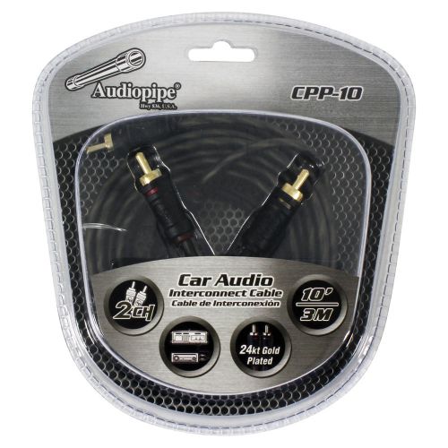 Audiopipe cpp10 24kt gold plated interconnect cable 10ft
