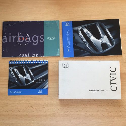 2003 honda civic owners manual &amp; supplements &amp; quick start guide