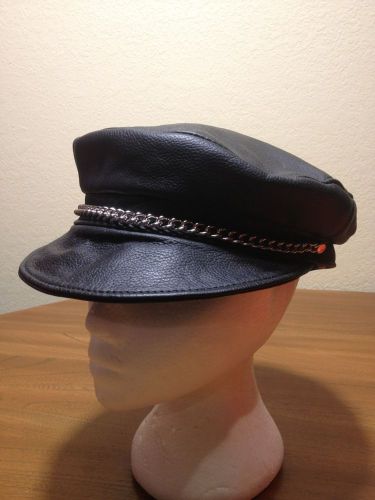 Captains hat chain leather baseball cap genuine usa