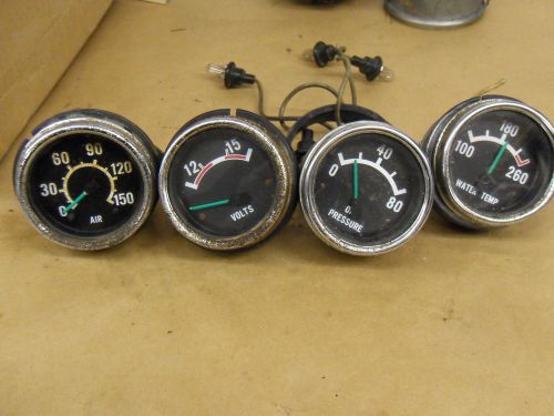 Vintage kenworth oil pressure, water temp, air, &amp; volts gauges lot