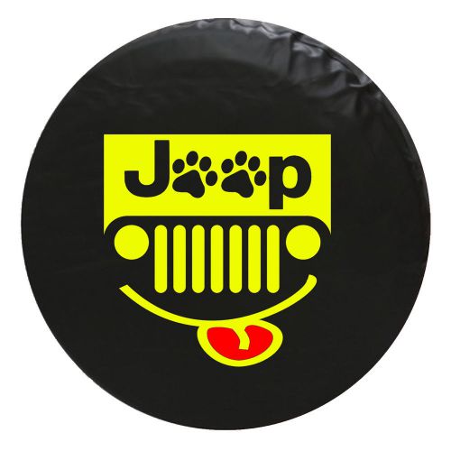 Jeep paws grill spare tire cover 29 inch yellow