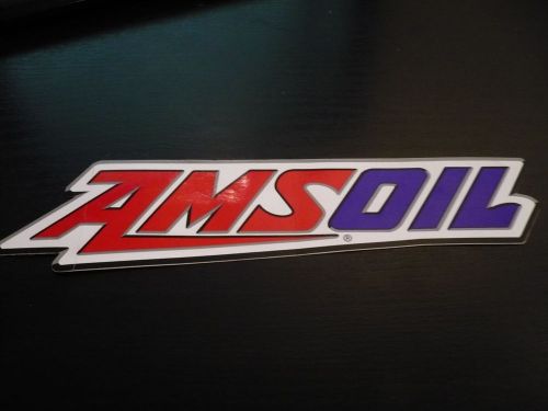 New amsoil oil sticker decal logo red white blue racing car rare find