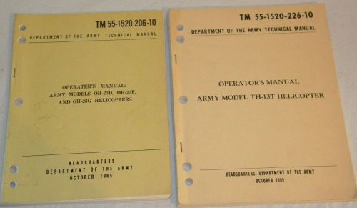 Lot 2 army helicopters operater&#039;s manual 1969 th-13t &amp; 1965 oh-23d oh-23f oh-23g