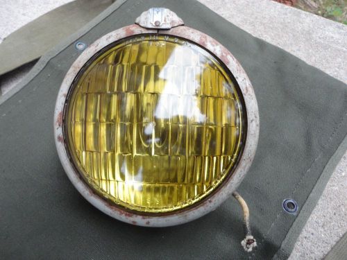 Vintage unity 6 volt fog driving light, spot light,tractor light. amber, 5&#034; , 6v