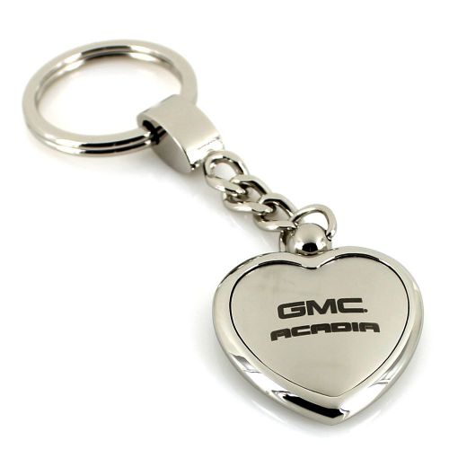 Gmc acadia chrome two tone heart shape keychain