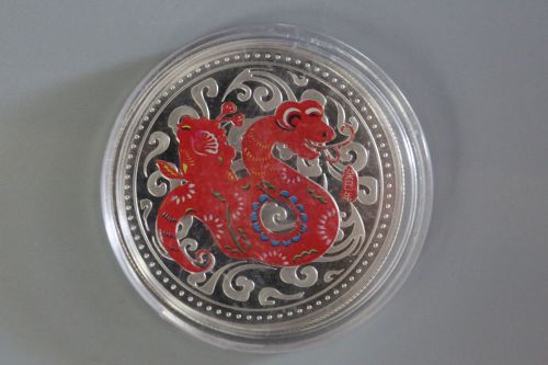 Silver plated medal chinese zodiac signs - year of the snake q