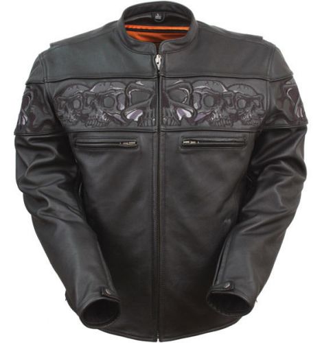 Motorcycle leathers band of skulls harley davidson style jkt by first men xl
