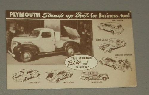 1939 plymouth pickup truck post card