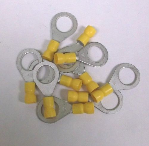 10 ancor brand large yellow 1/2&#034; ring end terminals for 12-10 ga. wire