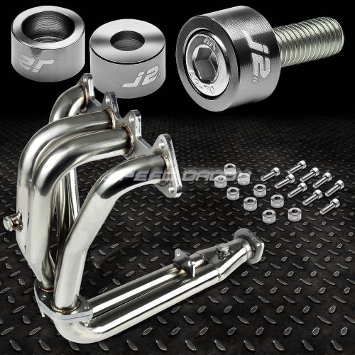 J2 for accord cd f22 stainless exhaust manifold header+gun metal washer cup bolt