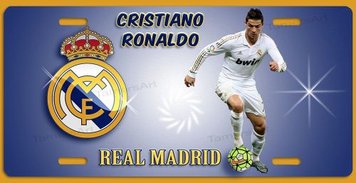 Cristiano ronaldo real madrid fc soccer license plate, made in usa