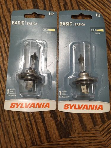 (2) new sylvania h7 basic halogen headlight bulbs