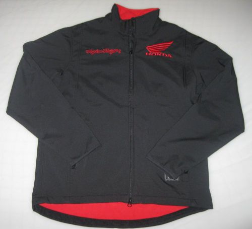 Honda racing troy lee designs fleece jacket black large red tld label motocross