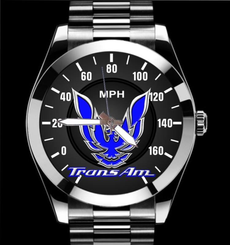 1994 blue trans am firebird emblem mph gauge speedometer stainless watch 