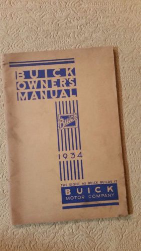 1934 buick 8  owners manual