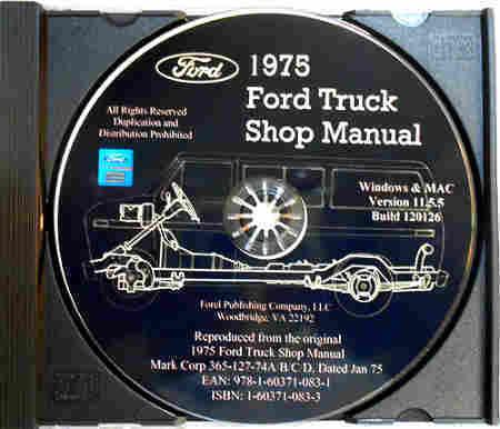 1975 ford van truck repair shop manual cd e100 e250 e350 club wagon econoline