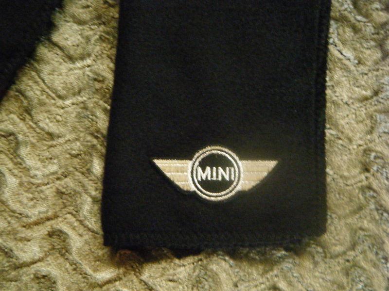 Mini cooper    black fleece scarves scarfs scarf  -9" x 60" (inches)  auto car  