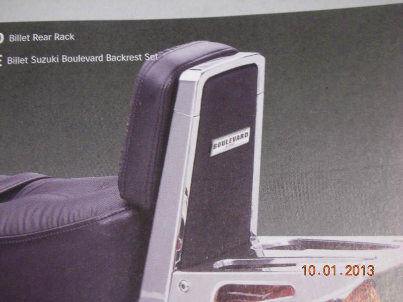 Suzuki s50 boulevard oem accessory billet aluminum backrest set vs800 kit