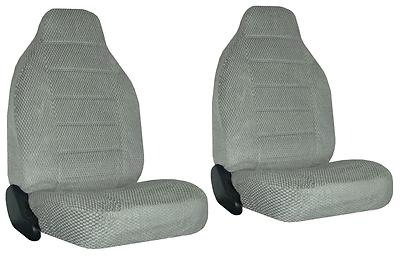 Durable scottsdale fabric 2 grey high back bucket car truck suv seat covers #7