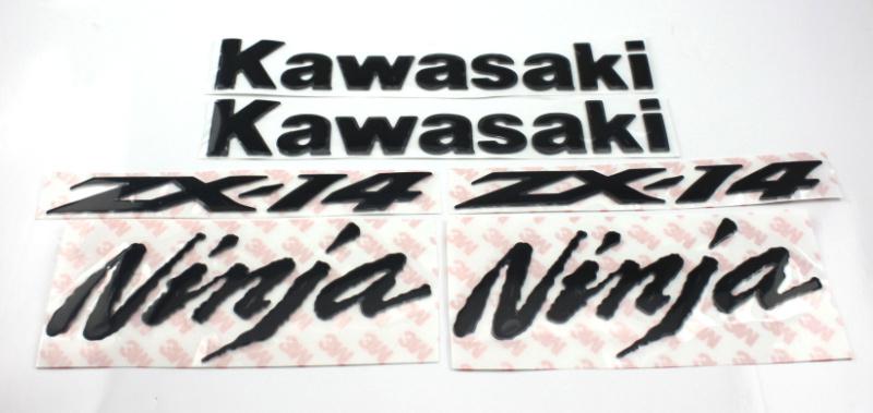 3d set kit black gas tank metal decal sticker fit kawasaki zx-14r ninja monster