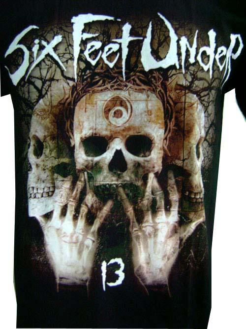 New rock band music six feet under 13 heavy metal rare punk t-shirt mens sz s