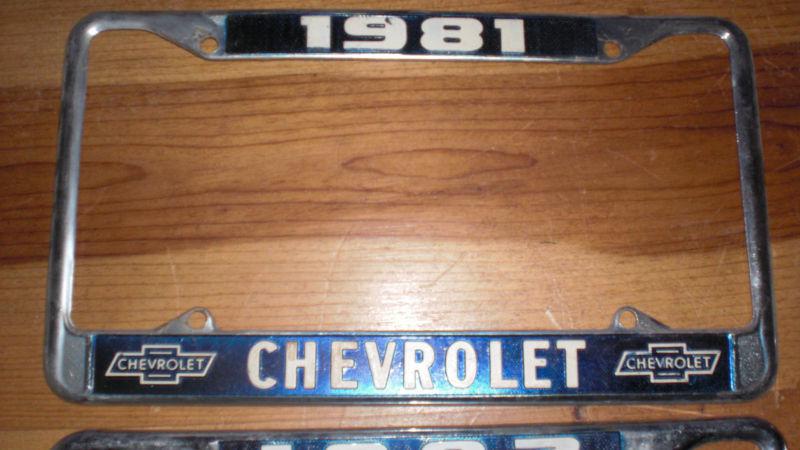 1981 chevy car truck chrome license plate frame