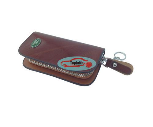 Brown cattle cow leather cover remote key case bag for range rover sport lr2 lr4