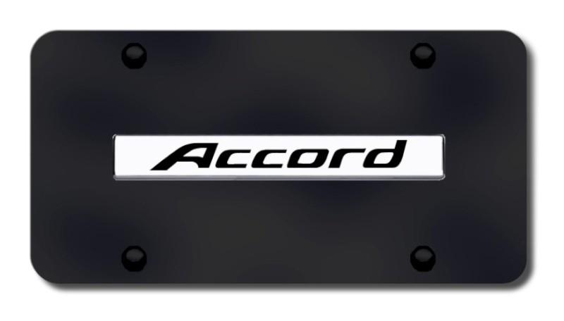 Honda accord name chrome on black license plate made in usa genuine