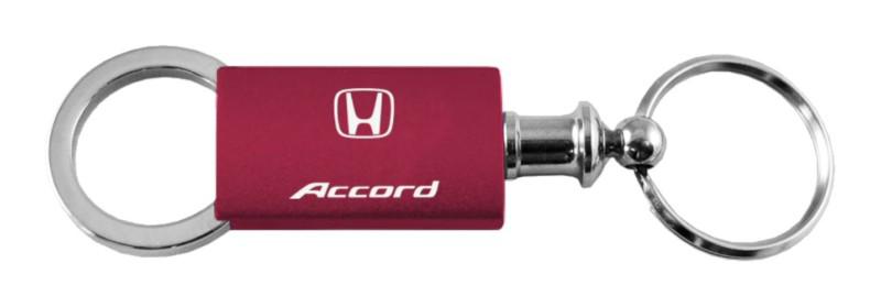 Honda accord burgundy anondized aluminum valet keychain / key fob engraved in u