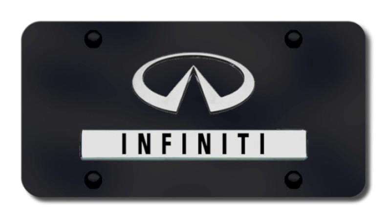 Infiniti dual infiniti chrome on black license plate made in usa genuine