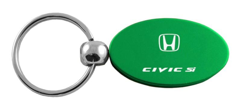 Honda civic si green oval keychain / key fob engraved in usa genuine