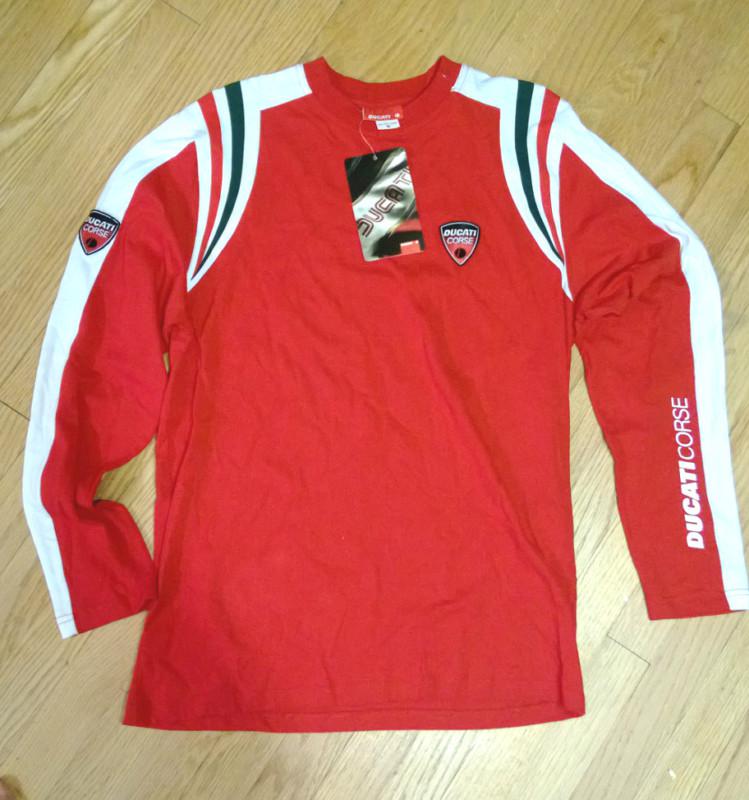 Nwt ducati corse men's long sleeve t-shirt red authentic size m