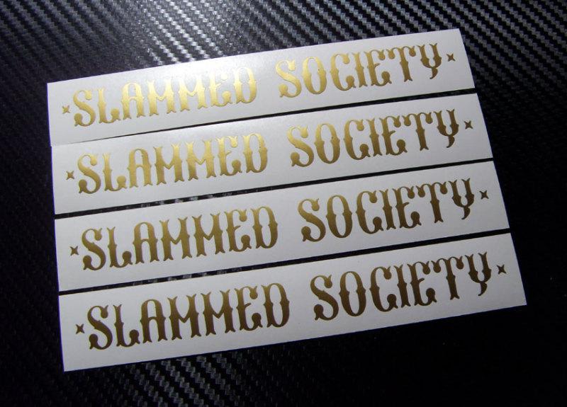 4 slammed society stickers decals illest stanceworks illmotion drift gold*007