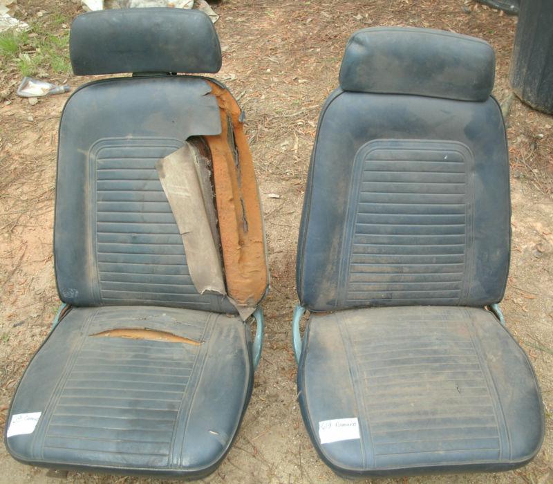1969 69 chevy camaro front bucket seats pair with headrest lh rh oem original gm