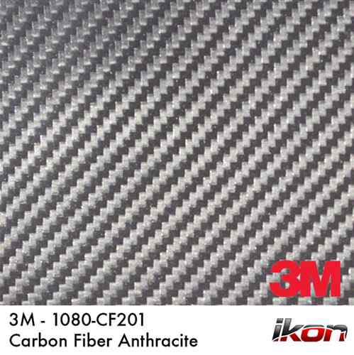 3m grey anthracite carbon fiber texture vinyl car wrap film ~ 2in x 3in (sample)