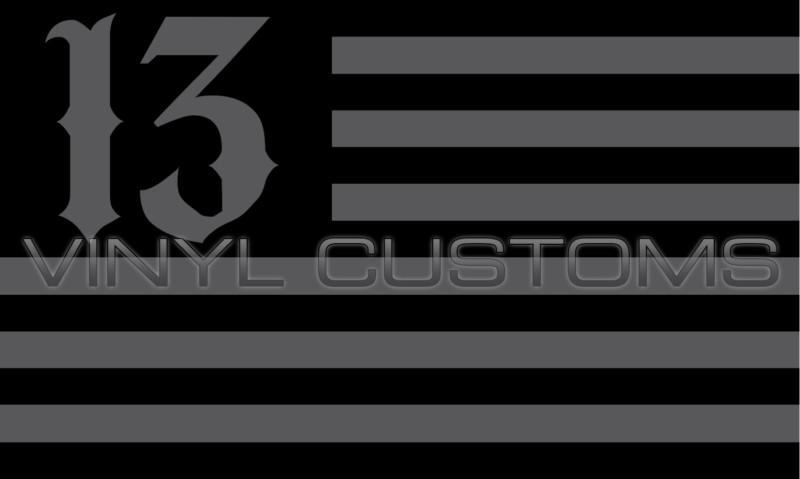 5" american flag decal sticker usa lucky number 13 vinyl tactical subdued a+