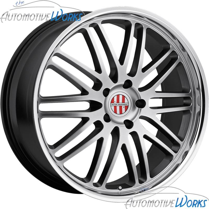 1 - 20x10 victor equipment lemans 5x130 +50mm gloss black mirror rim wheel 20"