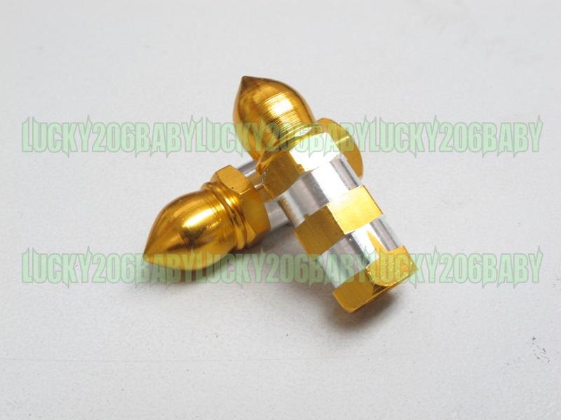 Tyre valve dust cap metal bullet for 4pcs gold