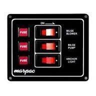 New marpac marine boat switch panel 3-gang 7-0510